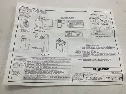 Velvac 090120 Multi-Speed Windshield Wiper Control Switch, 6 Amp 12VDC
