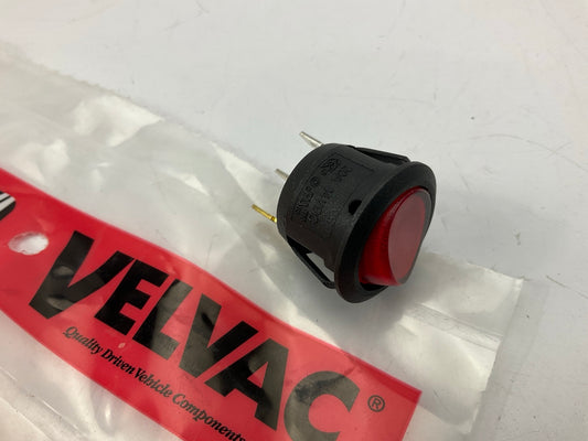 Velvac 090167 On/Off Round Rocker Switch, SPST Poles, (3) Terminals,  Red Light