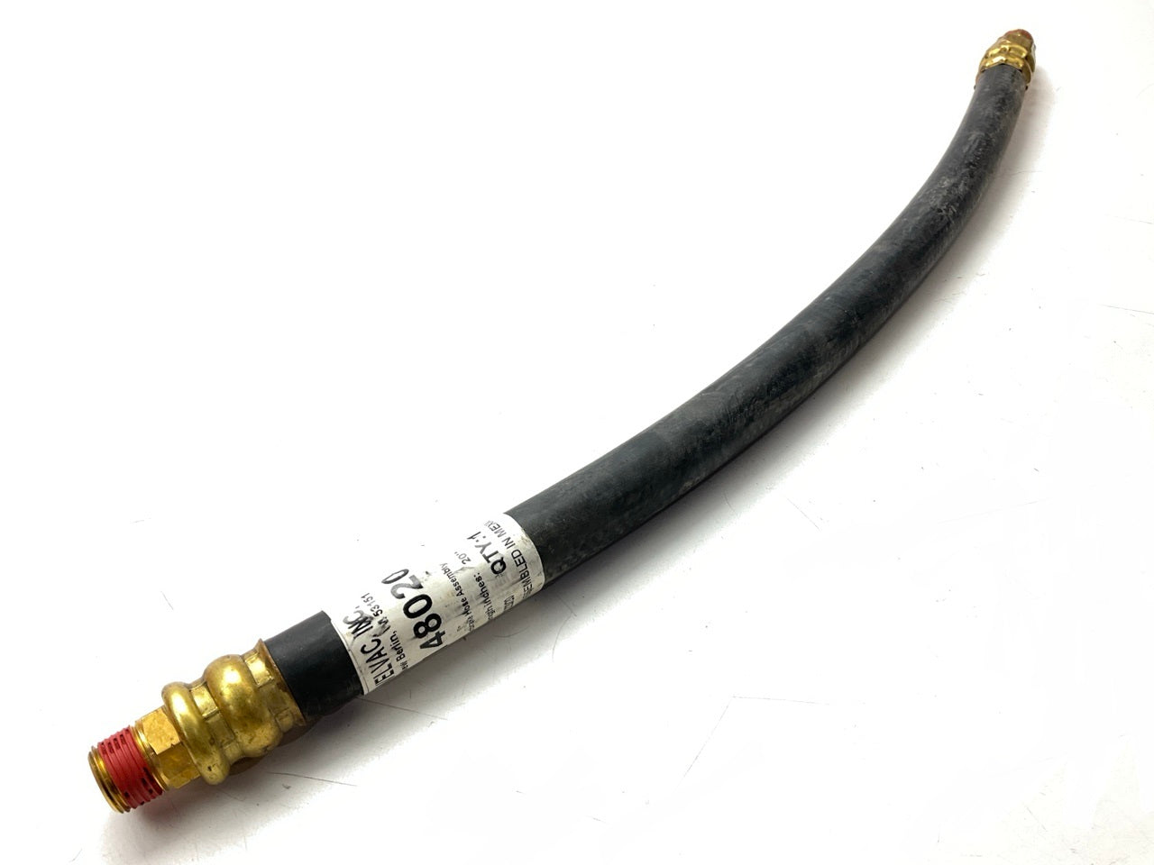 Velvac 148020 Air Brake Hose 20'' Long, 1/2'' ID,  3/8'' MPT Fixed End + 1 Swivel