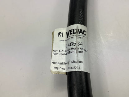 Velvac 148534 Air Brake Hose 1/2'' X 3/8'' X 34'', Both Ends Swivel