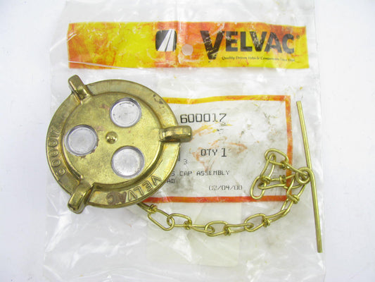 Velvac 600017 Brass Vented Male 2-1/8'' Thread Diesel Gas Cap