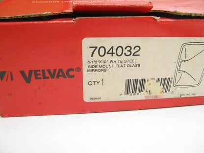 Velvac 704032 6.5'' X 10'' White Steel Mirror Head With Flat Glass
