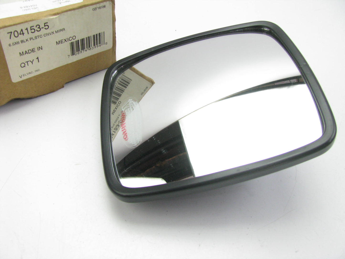 Velvac 704153-5 Mirror  6.5'' X 6'' Black Plastic Convex Mirror