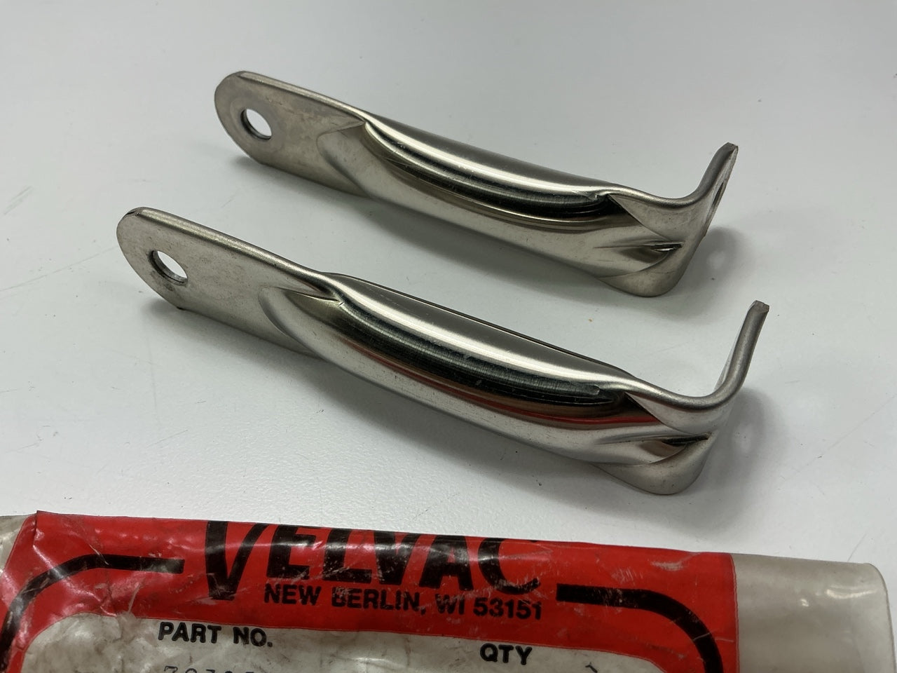 (2) Velvac 723053 Stainless Steel Mirror Mounting Brackets,  5'' X 1-1/2''