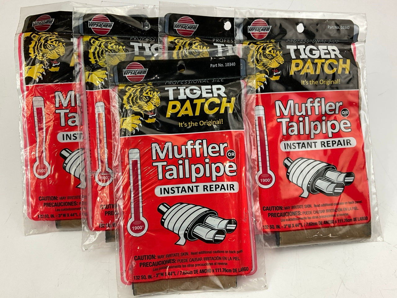 (5) Versachem 10340 Tiger Patch Muffler & Tailpipe Instant Repair Wrap - 3''x44''