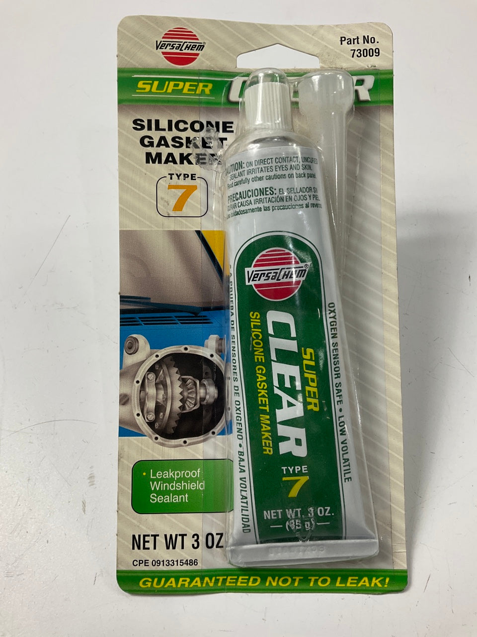 VersaChem 73009 OEM Import Sensor Safe Silicone Gasket Maker Type 7 Clear 3 Oz