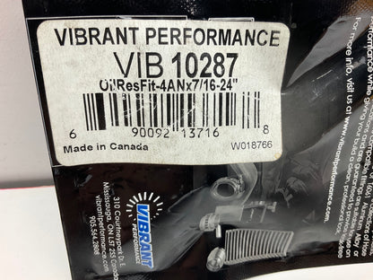 Vibrant 10287 Oil Restrictor Fitting Kit -4AN X 7/16-24'', For Garrett Turbo