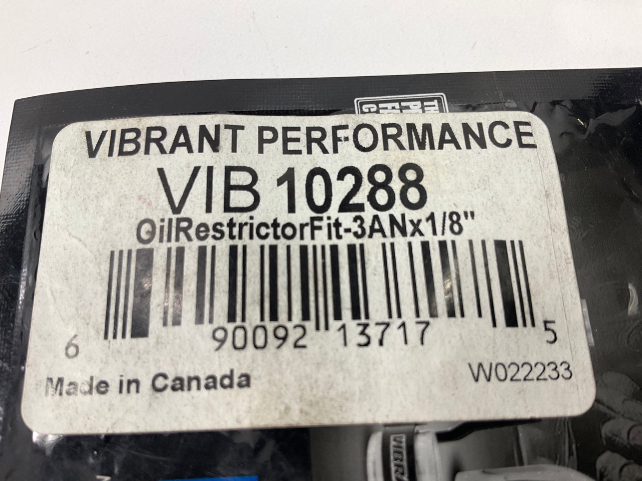 Vibrant Performance 10288 Oil Restrictor Adapter Fitting Kit, -3AN X 1/8'' NPT