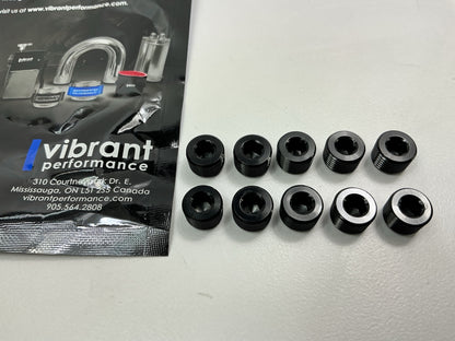 (10) Vibrant Performance 10490 Aluminum Socket Pipe Plug, Black, 1/8'' NPT, Male
