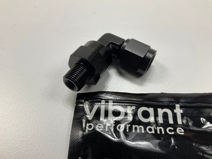 Vibrant Performance 11381 -4AN Female To 1/8''NPT Male Swivel 90 Degree Adapter