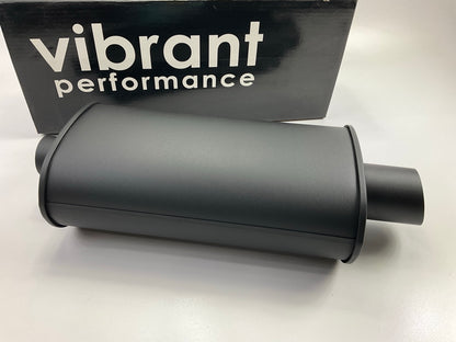 Vibrant Performance 1145 Black Powdercoated 304SS Muffler - 2-1/4'' In, 3'' Outlet