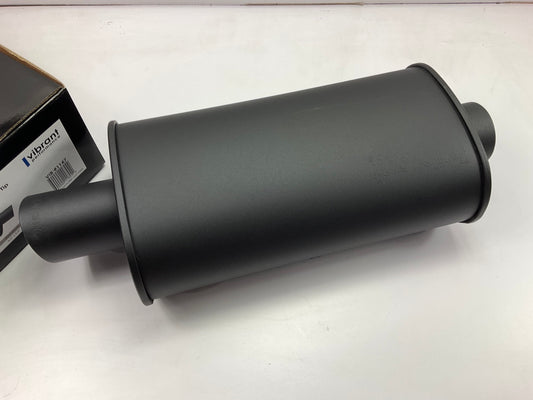 Vibrant 1147 StreetPower Black Oval Muffler With Single 3'' Round Tip 3'' Inlet