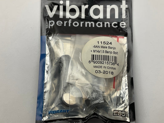 Vibrant Performance 11524 Single Banjo Adapter, -6 Male AN Flare W/ 14MM X 1.5