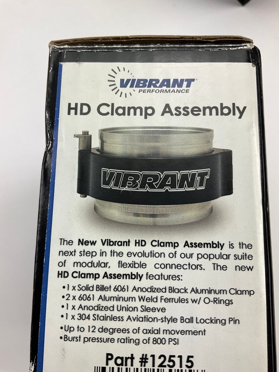 Vibrant Performance 12515 HD Clamp System Assembly For 2.5'' OD Tubing, Black