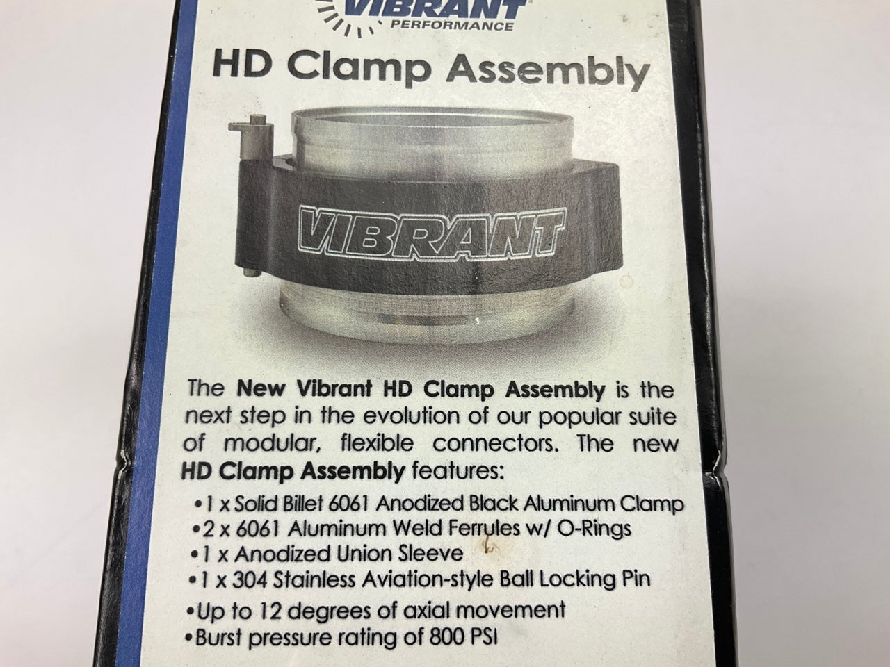 Vibrant 12516 Anodized Black Clamp HD Air Tube Clamp For 3'' OD Tubing
