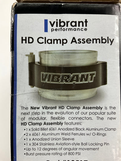 Vibrant Performance 12517 Black Aluminum Air Tube HD Clamp For 3.5'' OD Tubing