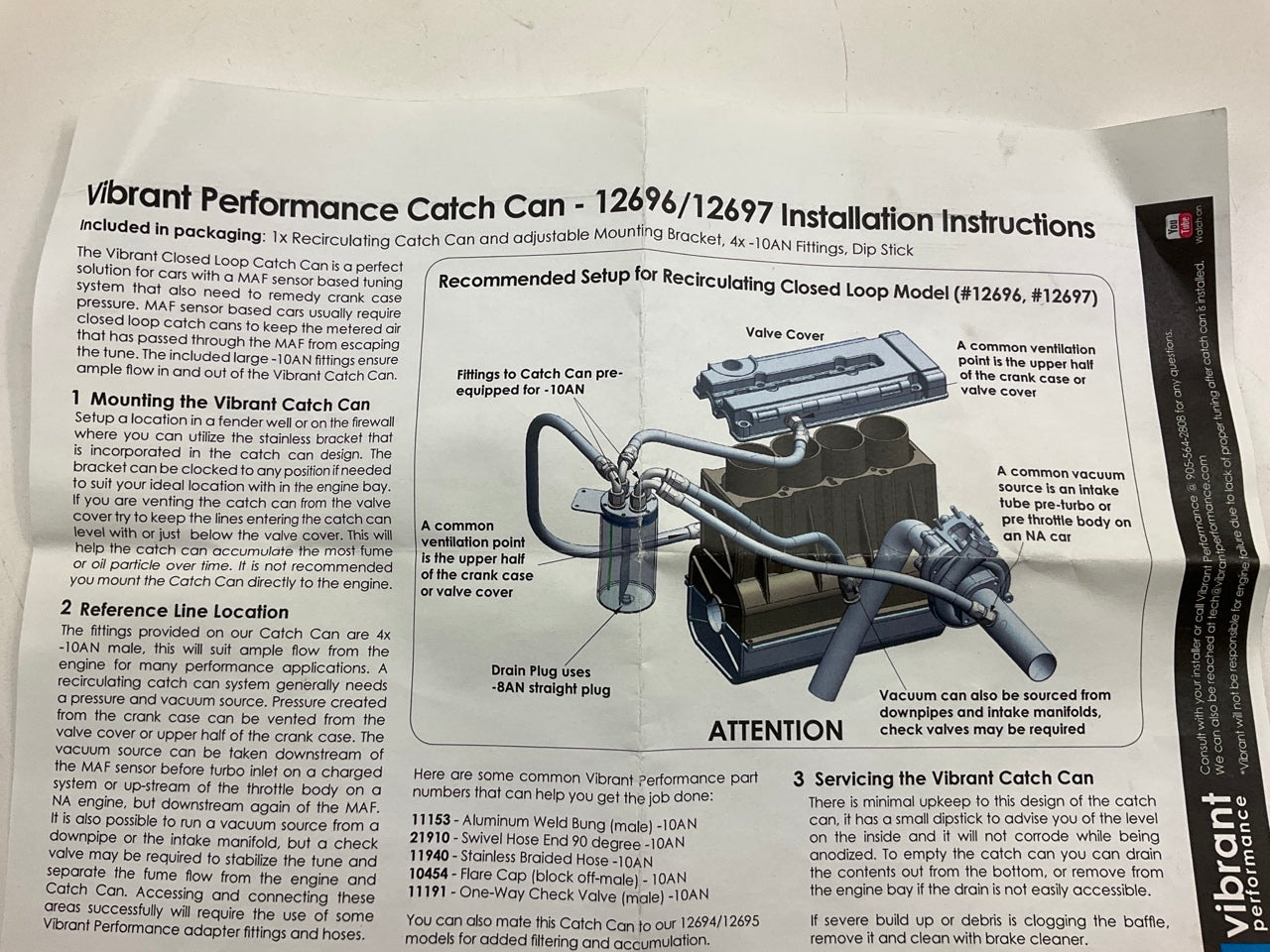 Vibrant Performance 12696 Universal Oil Catch Can