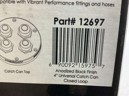 Vibrant Performance 12697 4-Port Catch Can With Closed Loop Top, 4'' X 8'', -10AN
