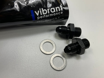 (2) Vibrant Performance 16609 Male -4 AN Flare To Male M12 X 1.5 Metric Adapter