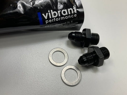 (2) Vibrant Performance 16609 Male -4 AN Flare To Male M12 X 1.5 Metric Adapter