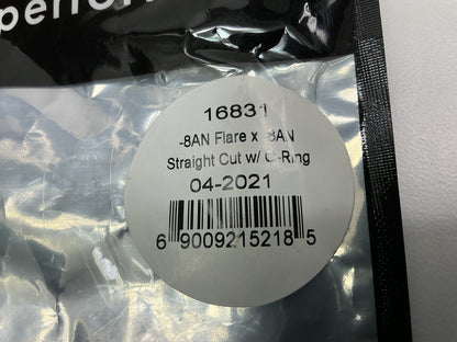 Vibrant 16831 Adapter Fitting -8AN Flare To AN Straight Cut (3/4-16) W/ O-Ring