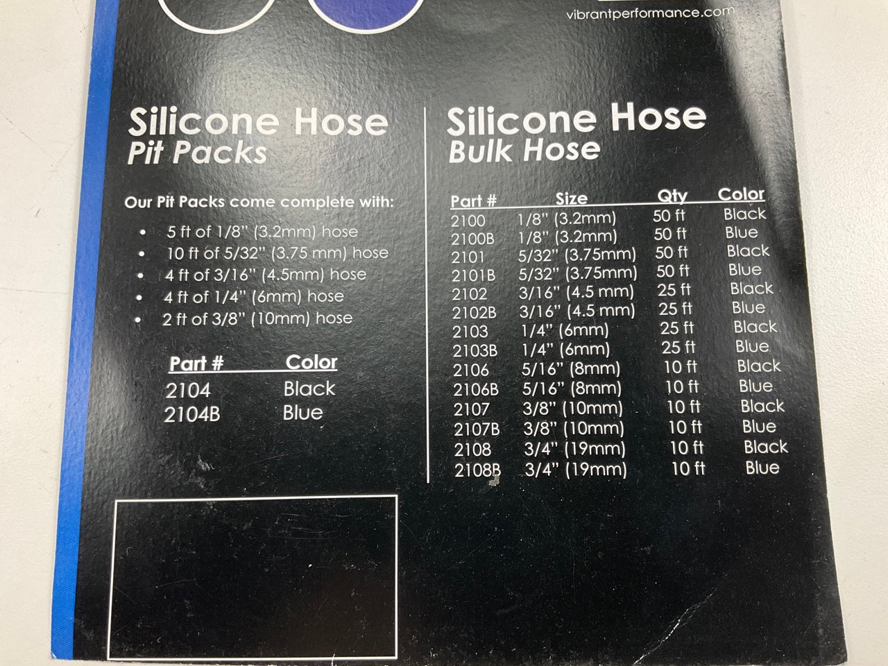 Vibrant 2104 Silicone Vacuum Hose Assortment Pack: 1/8'', 5/32'', 3/16'', 1/4'' 3/8''
