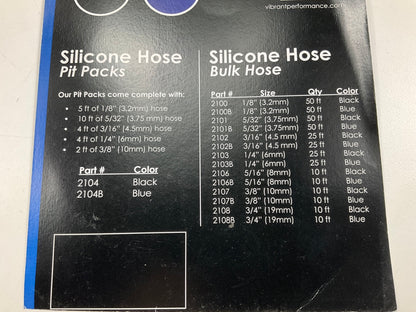 Vibrant 2104 Silicone Vacuum Hose Assortment Pack: 1/8'', 5/32'', 3/16'', 1/4'' 3/8''