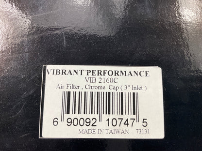 Vibrant 2160C Performance Open Funnel High Flow Air Filter, 3'' Inlet, 5'' Tall