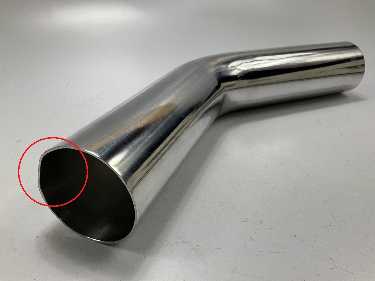DAMAGED - Vibrant 2.5'' OD Polished Aluminum 45 Degree Bend Air Intake Tube