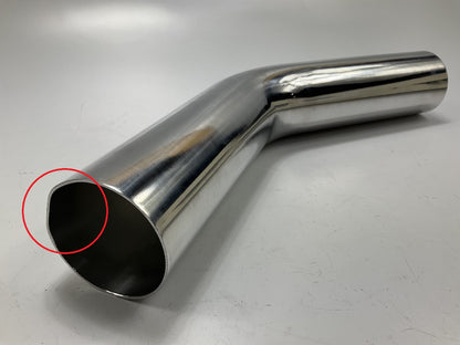 DAMAGED - Vibrant 2.5'' OD Polished Aluminum 45 Degree Bend Air Intake Tube