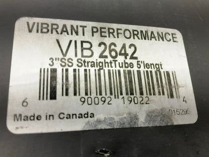 Vibrant Performance Straight Round Tubing 3'' 304 Stainless Steel Exhaust Pipe