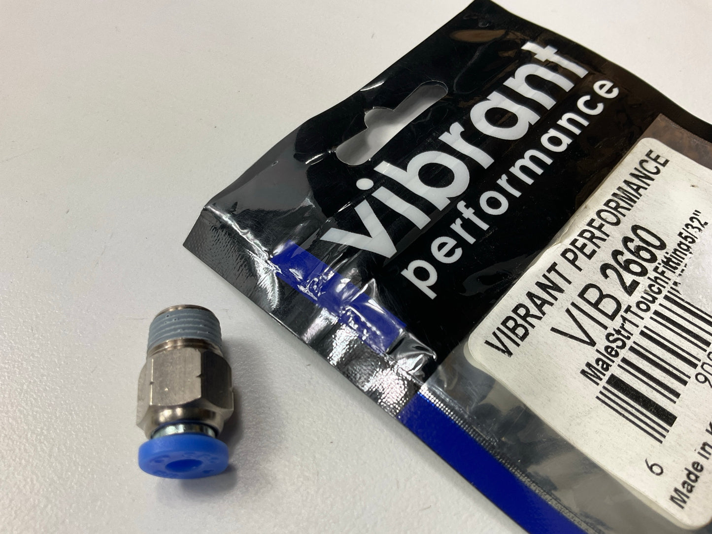 Vibrant Performance 2660 Male Straight Push Lock Vacuum Fitting, 1/8'' NPT X 5/32