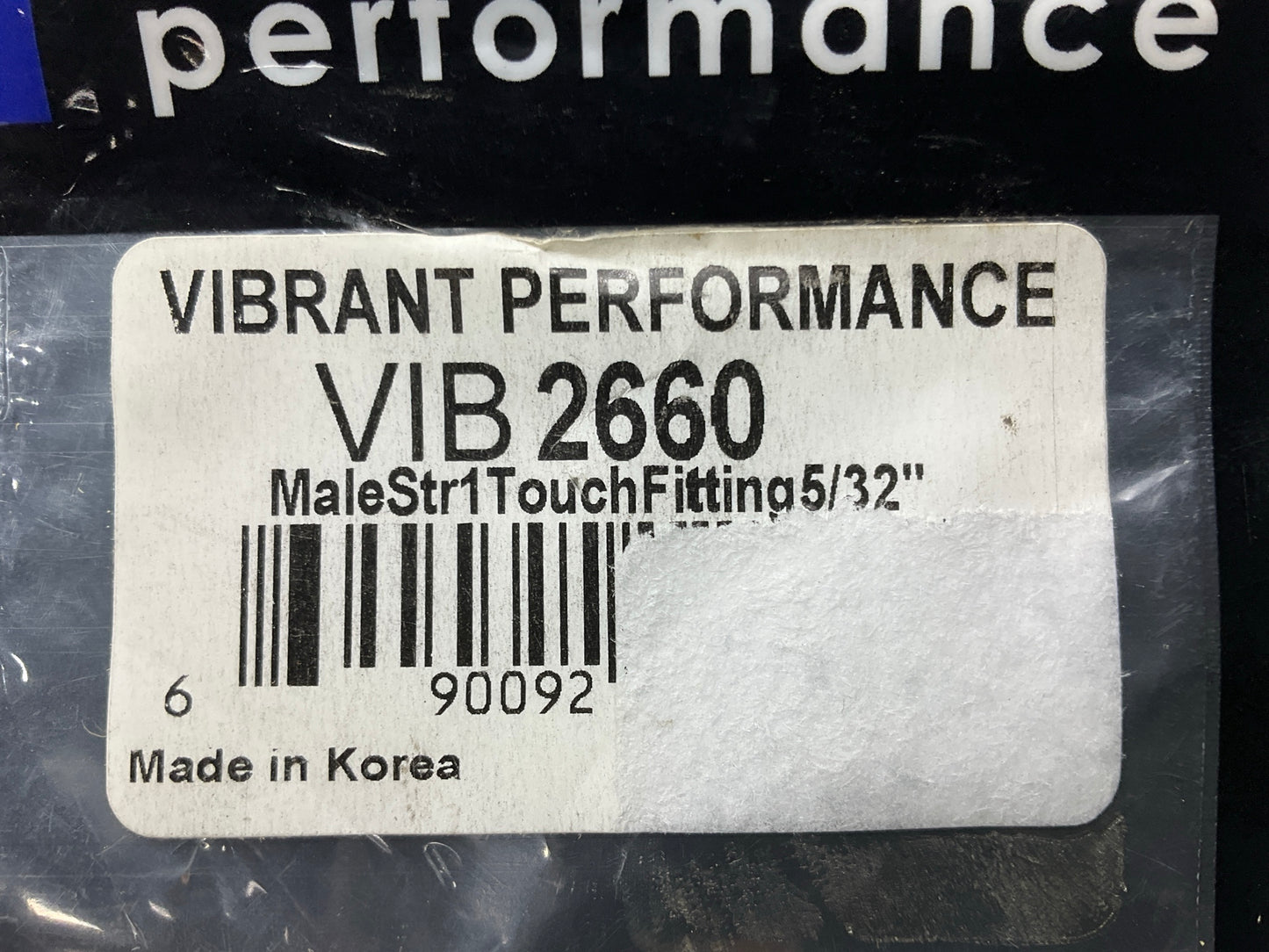 Vibrant Performance 2660 Male Straight Push Lock Vacuum Fitting, 1/8'' NPT X 5/32