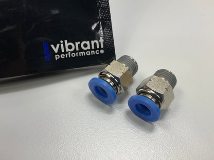 (2) Vibrant Performance 2662 Male Push Lock Vacuum Fitting, 1/8'' NPT X 1/4''