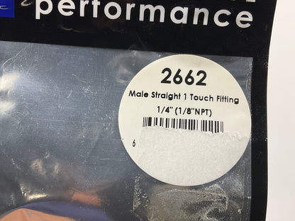 (2) Vibrant Performance 2662 Male Push Lock Vacuum Fitting, 1/8'' NPT X 1/4''