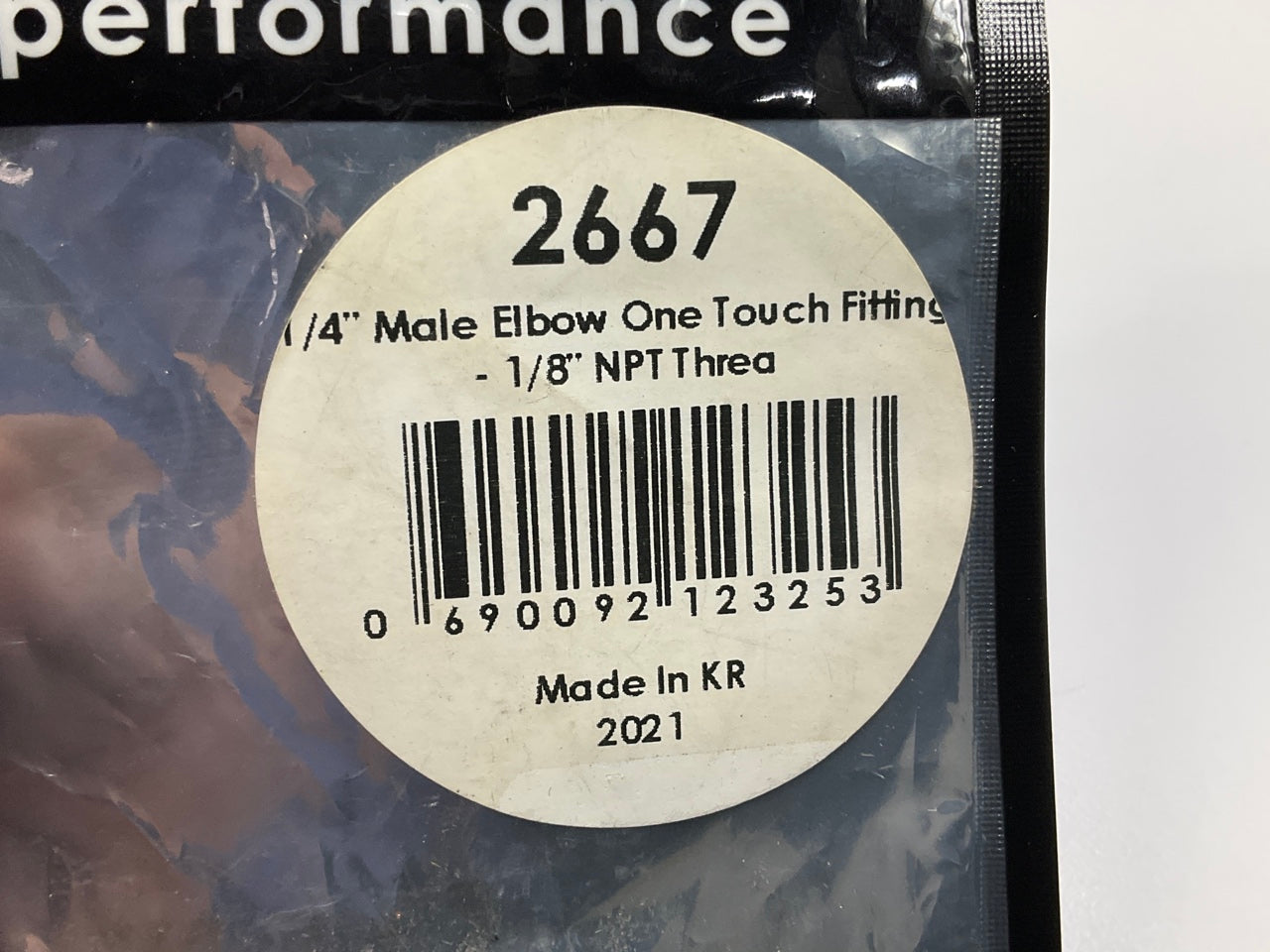 Vibrant Performance 2667 90 Degree Elbow Push Lock Vacuum Fitting 1/8'' NPT X 1/4