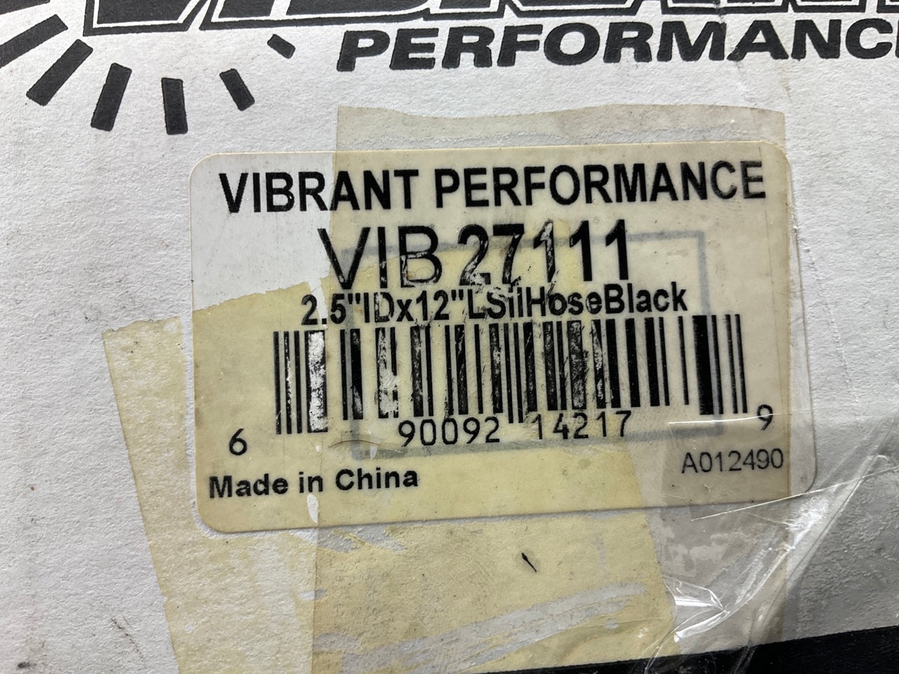 Vibrant 27111 4-Ply Silicone Sleeve Coupler 2.5'' I.D. X 12'' Long Black, 2-1/2''