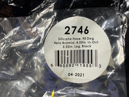 Vibrant Performance 2746 Silicone 90° Elbow Hose Coupler, 4'' ID X 3.50'' Length