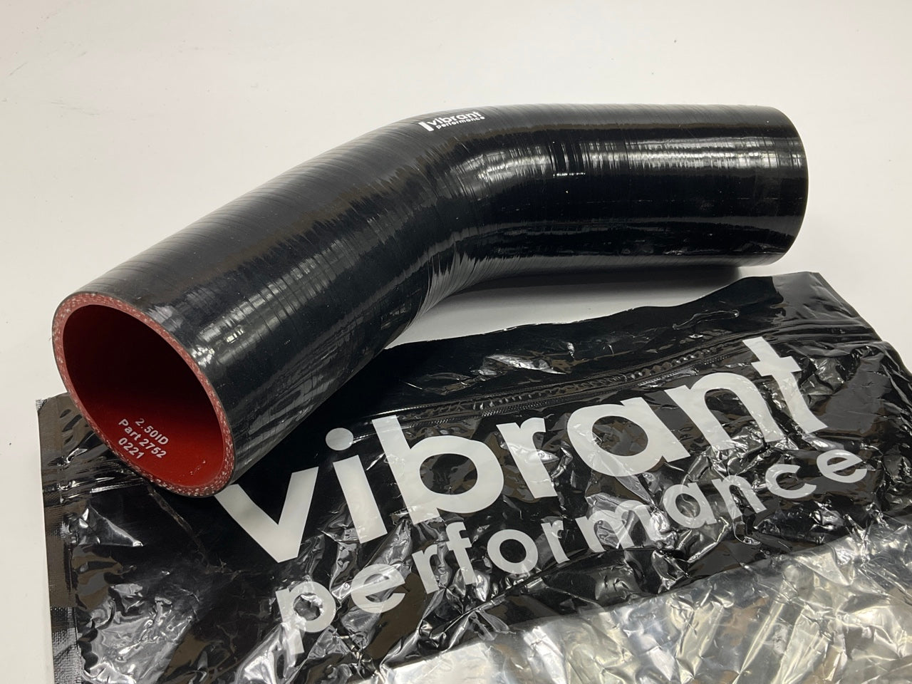 Vibrant 2752 4-Ply 45 Degree Elbow Coupler, 2.5'' I.D. X 5'' Leg Length, Black