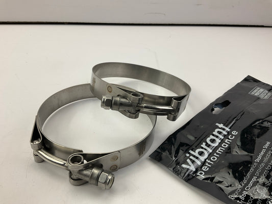 Vibrant Performance 2796 Hose Clamp T-bolt Clamps 3.78''-4.01'' Stainless, Pair