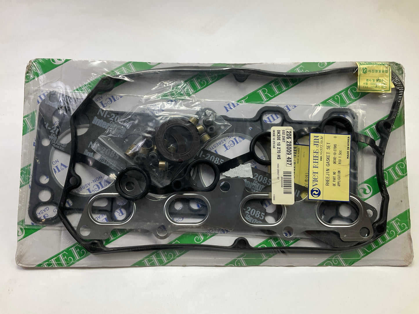Vict Rhee Jin 0K30E10270HS Head Gasket Set For 2001-2005 Kia Rio