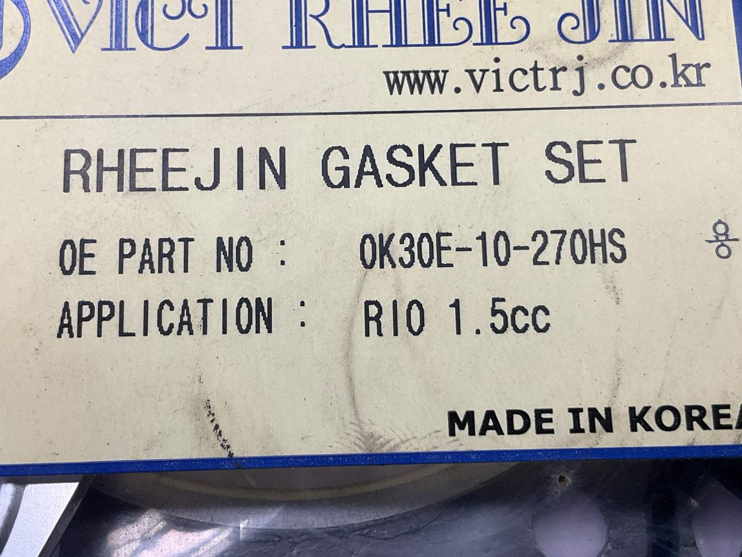 Vict Rhee Jin 0K30E10270HS Head Gasket Set For 2001-2005 Kia Rio