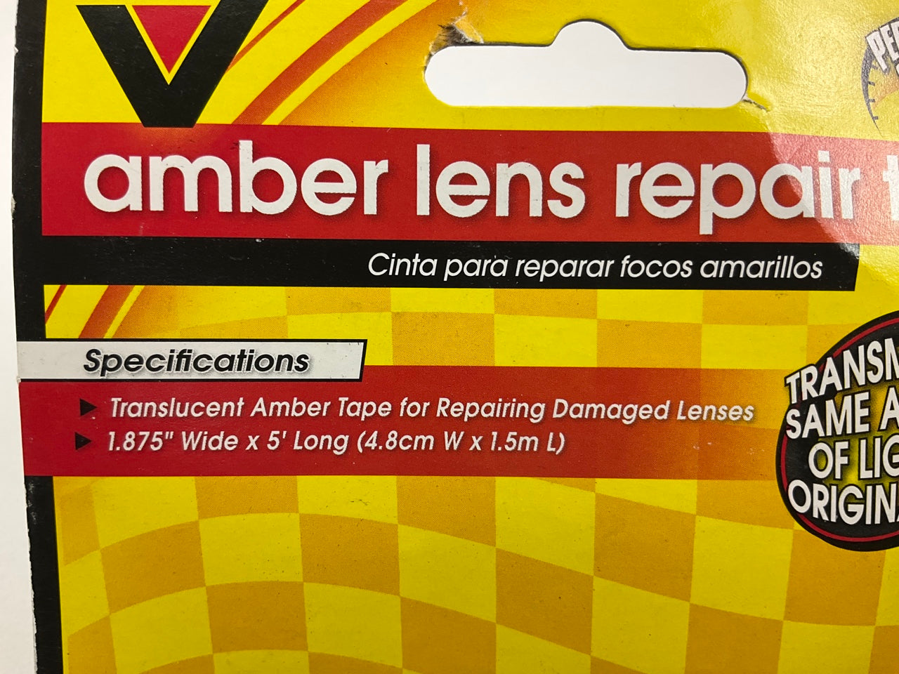 Victor 00309-8 Amber Lens Repair Tape - 1.875'' Wide X 5' Long