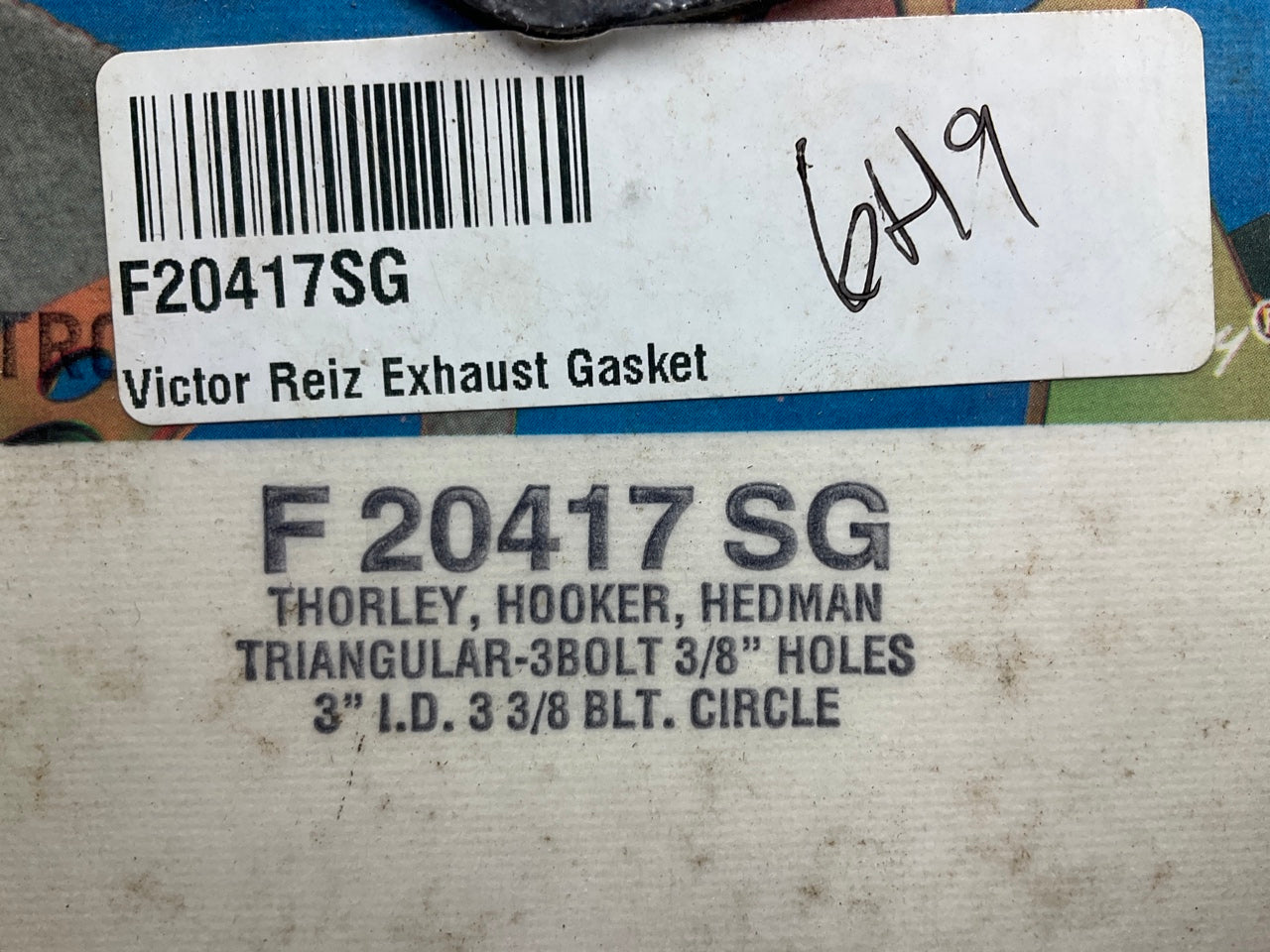 Victor Reinz F20417SG Exhaust Header Gasket Thorley, Hooker, Hedman 3'' I.D.