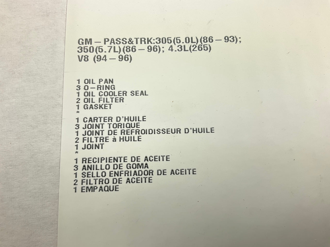 Victor Reinz OS32496B Engine Oil Pan Gasket Set 1969-2002 Small Block Chevy SBC