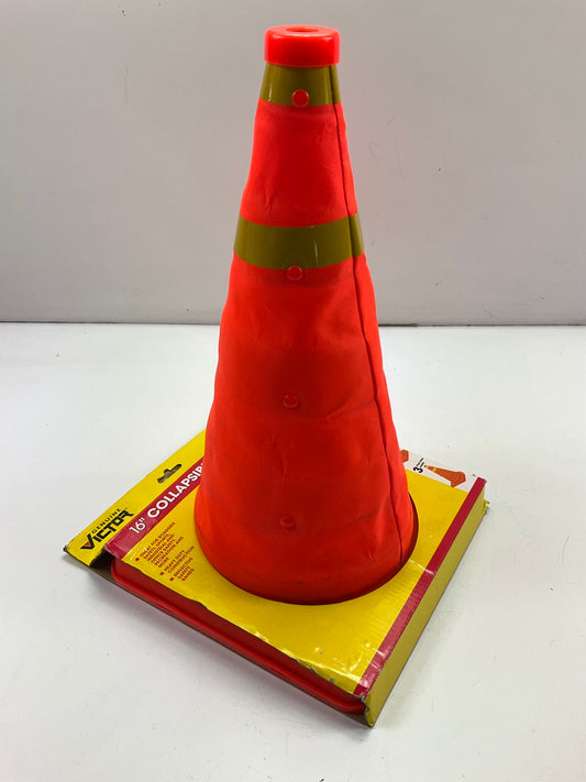 Victor 22-5-00238-8 Orange Stores Flat H.D. Collapsible Sport / Safety Cone, 16''