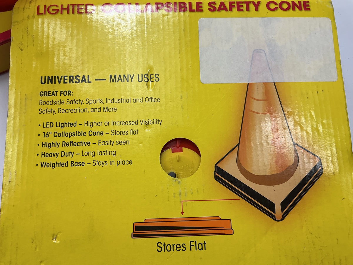 (2) Victor 70236-8-2 Lighted Collapsible Safety Cone Roadside Emergency