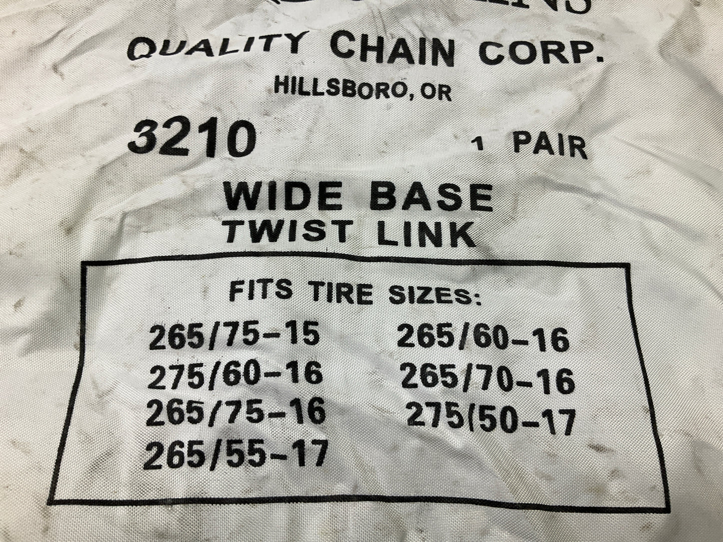 Viking 3210 Tire Snow Chains PAIR 265/70-17, 265/65-17, 255/65-17, 275/55-20