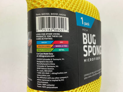 (2) Viking 845100 6''x3.5'' Microfiber Mesh Bug Cleaning Wash Sponge For Bugs &Tar