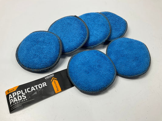 Viking 862400 5'' Blue Microfiber Applicator Pads, Pack Of 6